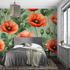 Vintage Red Floral Wallpaper | Murals Wallpaper