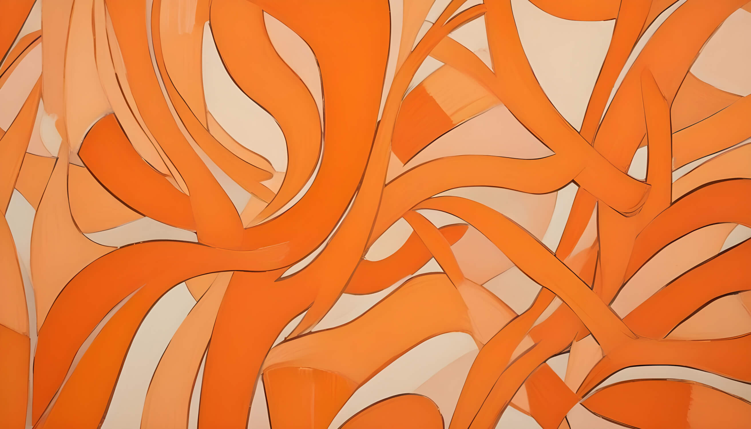 Fluid Orange Wallpaper | Murals Wallpaper