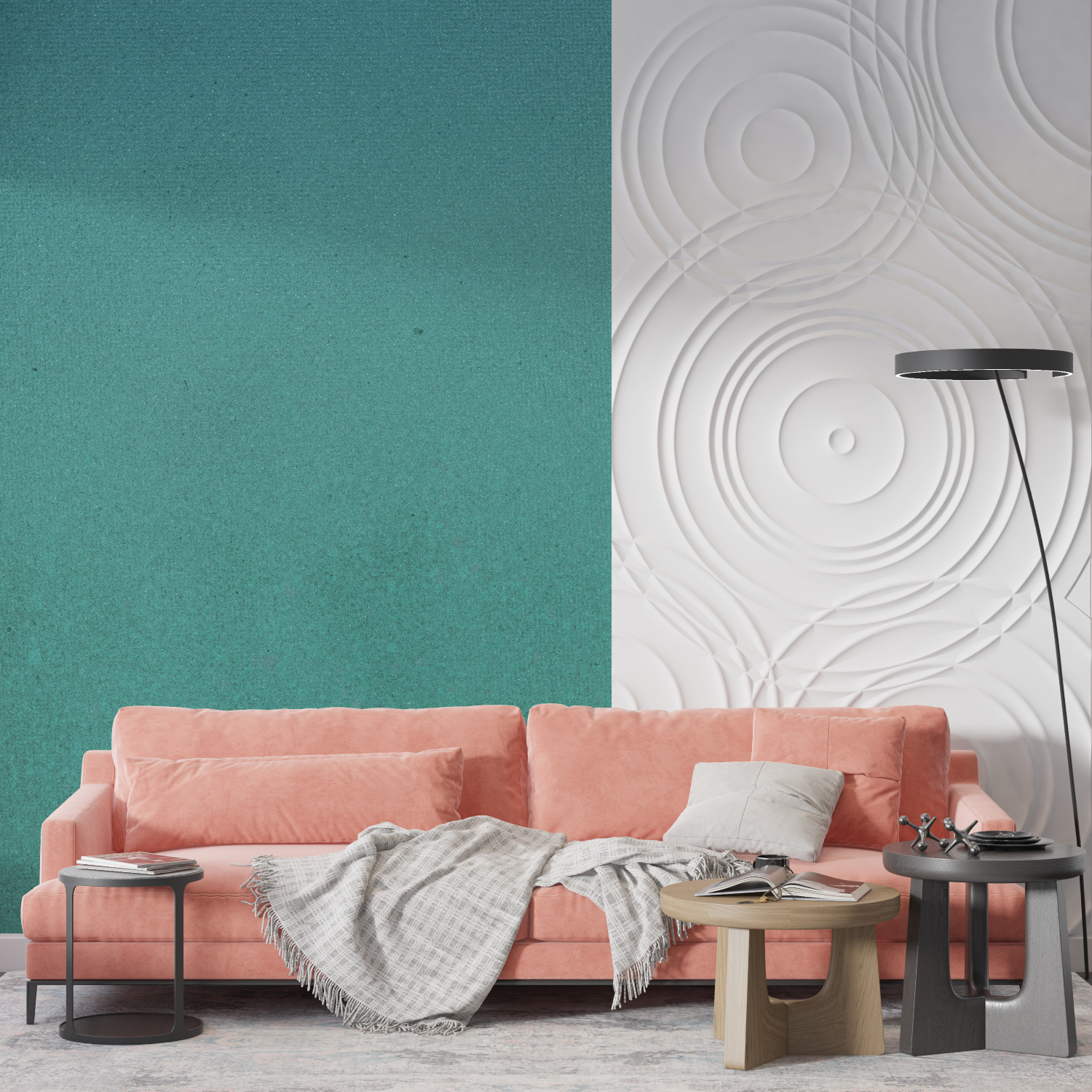 Solid Blue Green Wallpaper | Murals Wallpaper