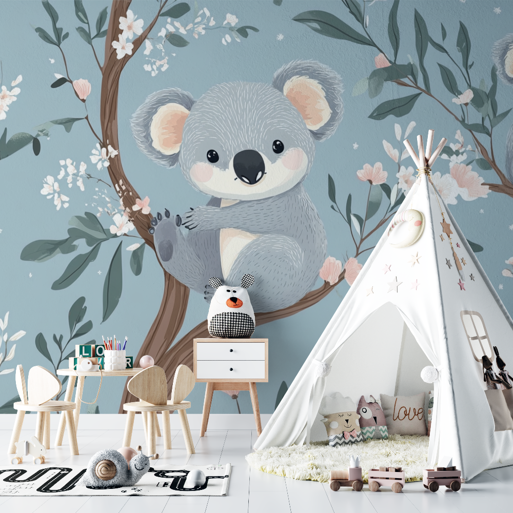 Koala and Starry Pacifier Wallpaper | Murals Wallpaper