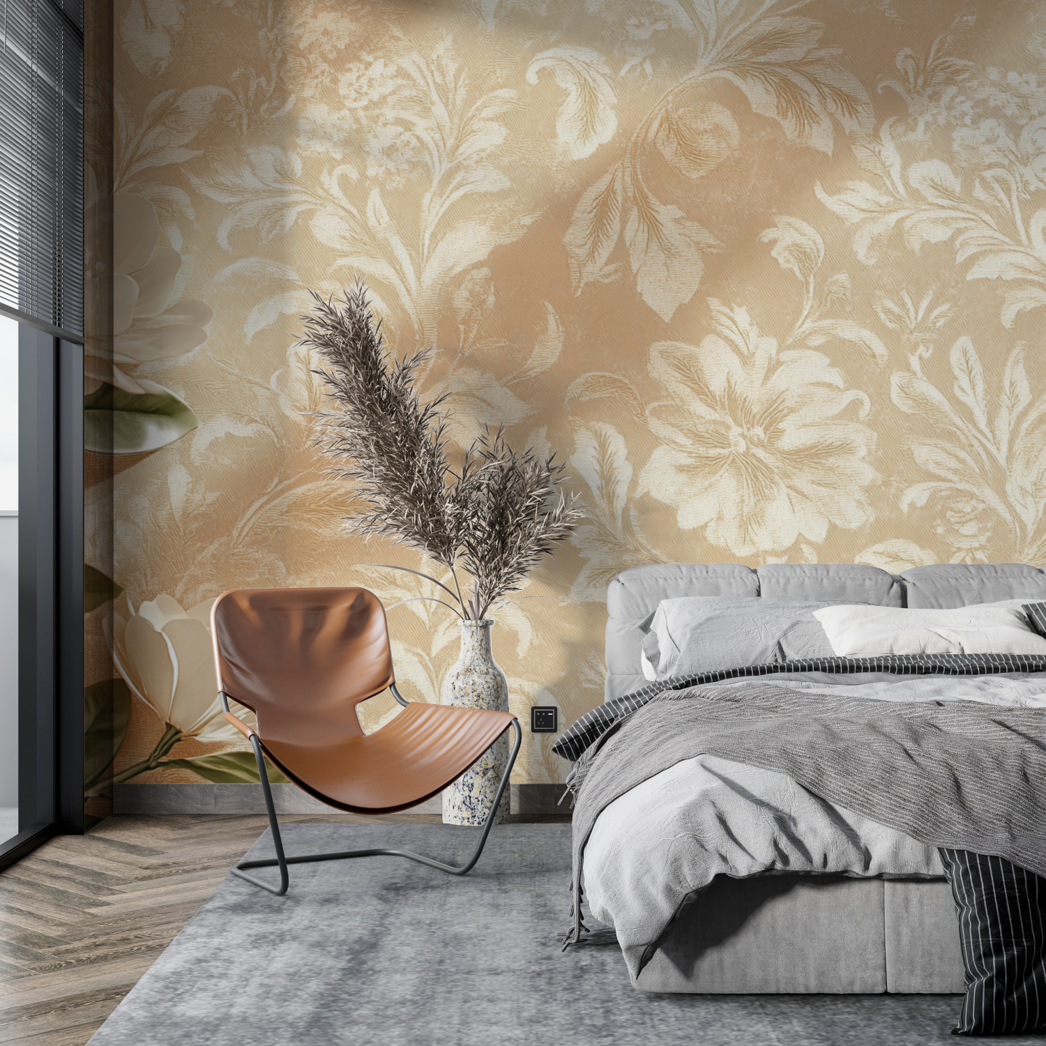 Terracotta Wallpaper with Yellow Ochre Accents | Murals Wallpaper