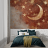 Terracotta Wallpaper with Moon and Star Patterns | Murals Wallpaper
