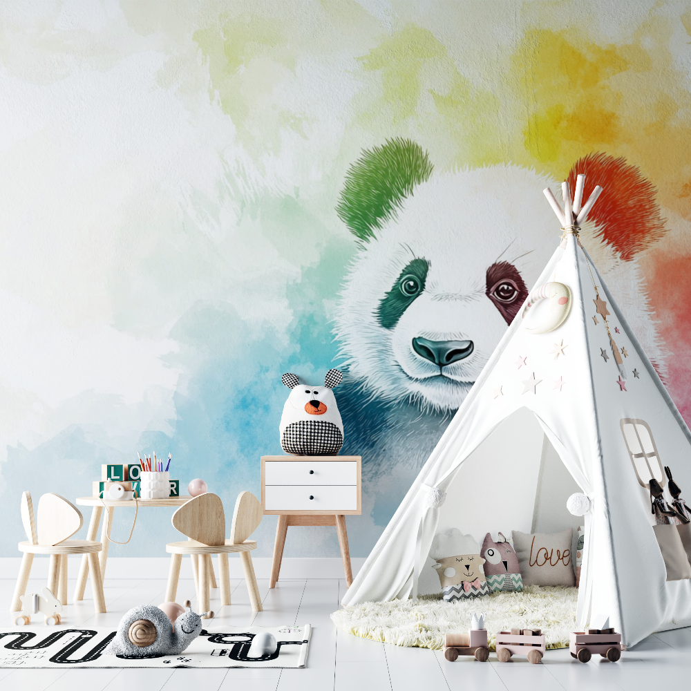 Rainbow Panda Wallpaper | Murals Wallpaper