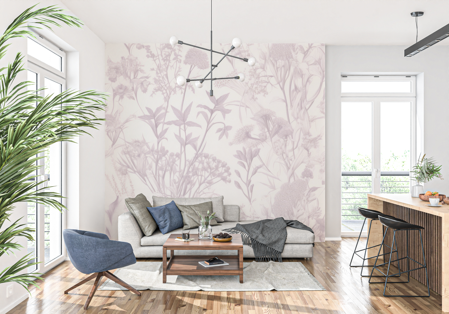 Gray Mauve Wallpaper | Murals Wallpaper