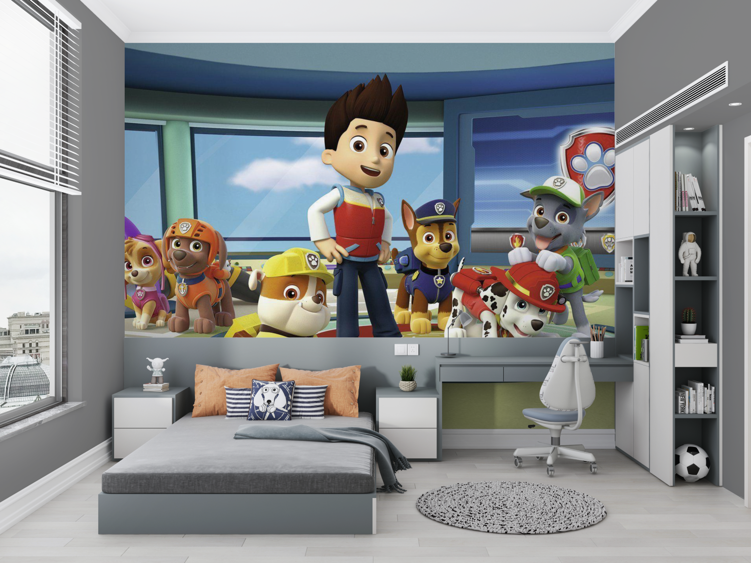 Papier-Malerei mit Patrouillen-Motiv für kleine Kinder