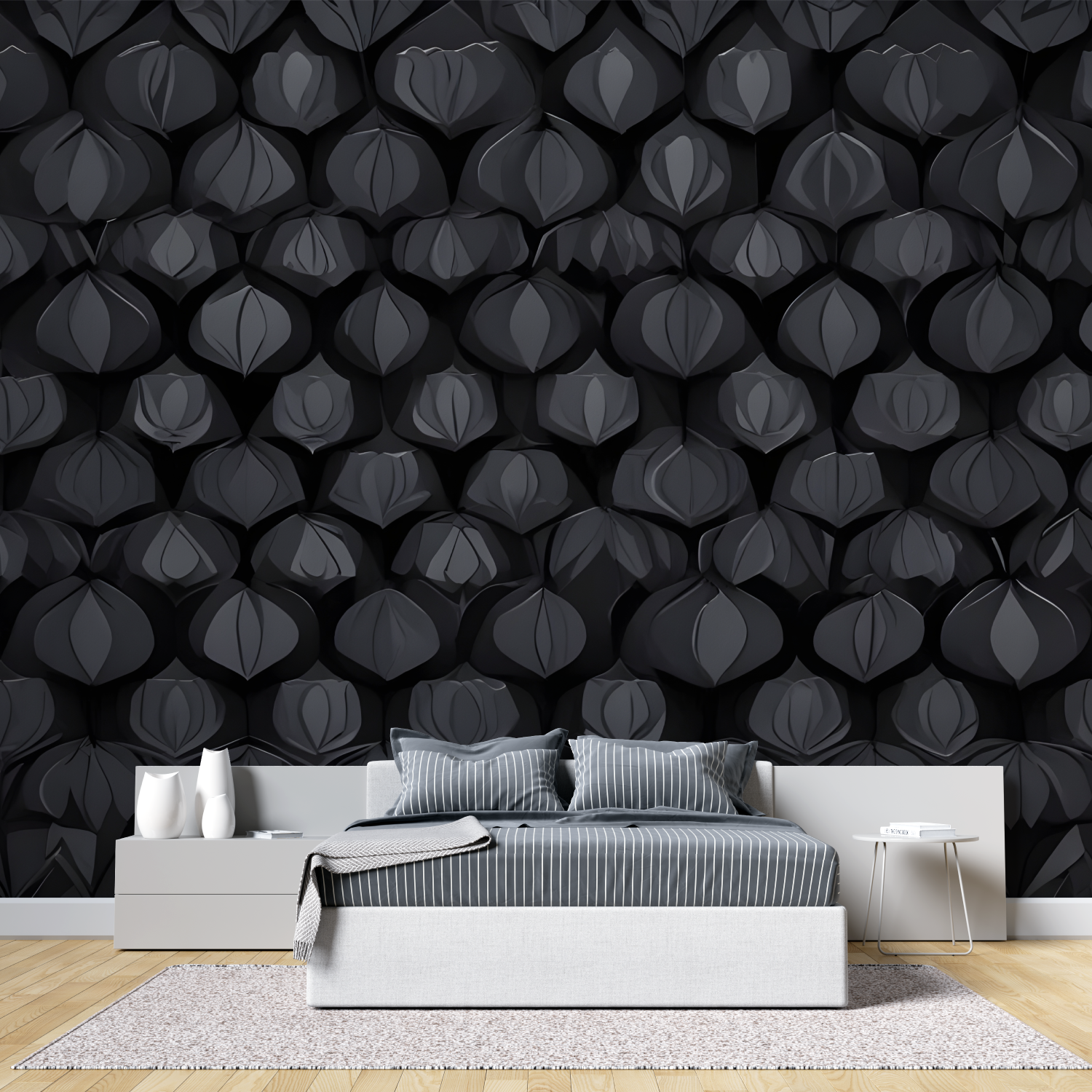 Patterned Black Wallpaper | Murals Wallpaper