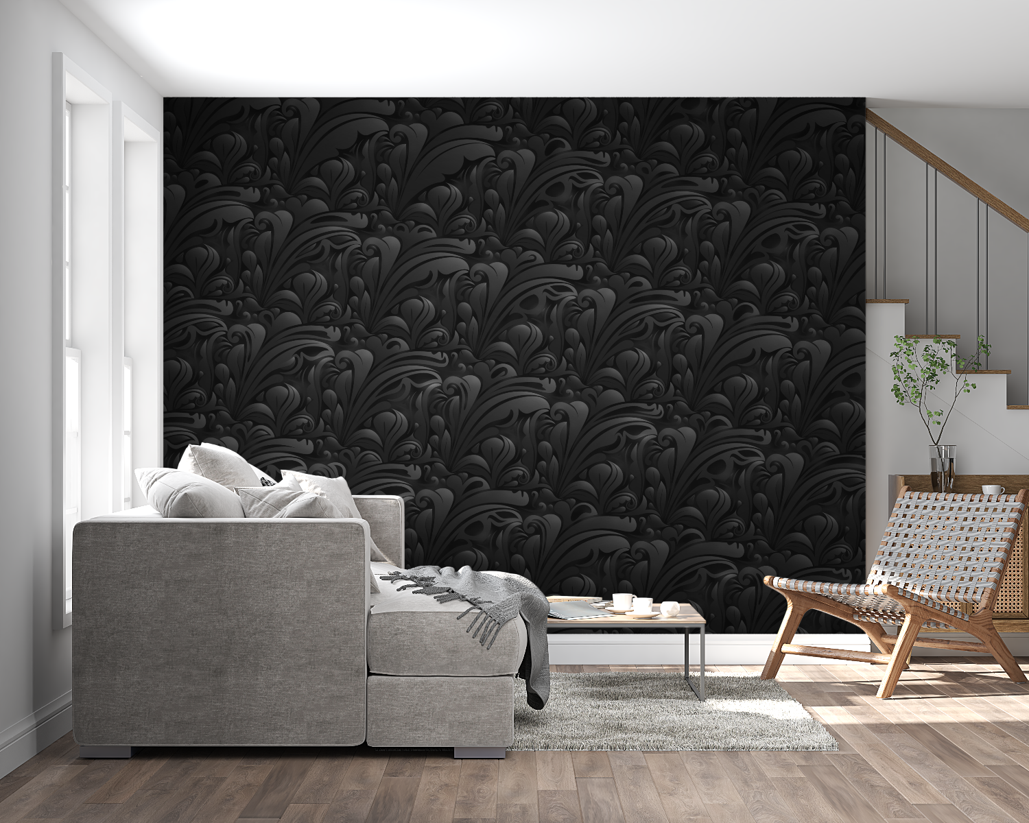 Black Wallpaper with Pattern | Murals Wallpaper