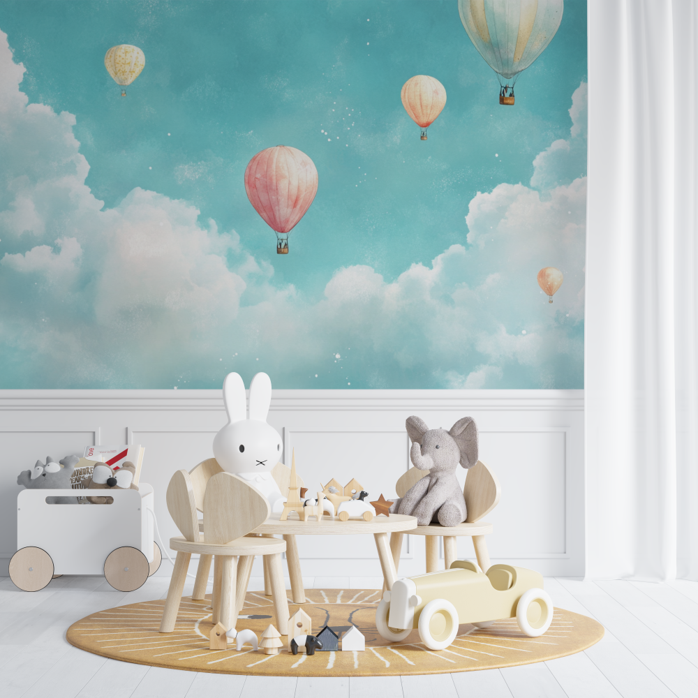 Balloons and Turquoise Sky Wallpaper | Murals Wallpaper