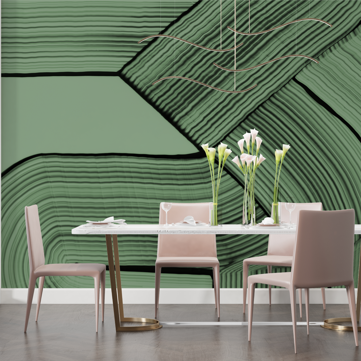 Graphic Green Wallpaper | Murals Wallpaper