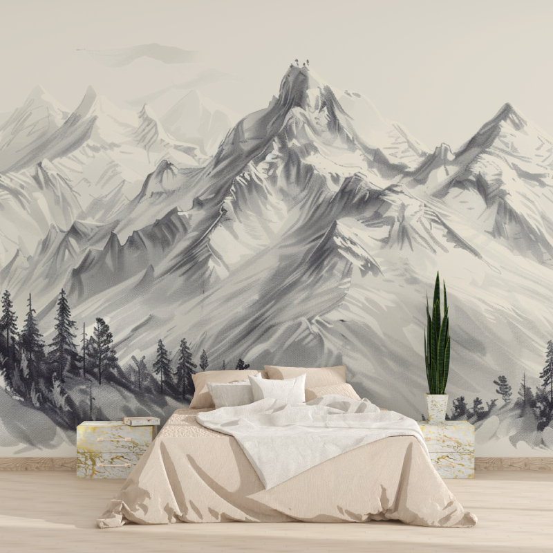 Alpine Mountain Range Mural Wallpaper | Murals Wallpaper