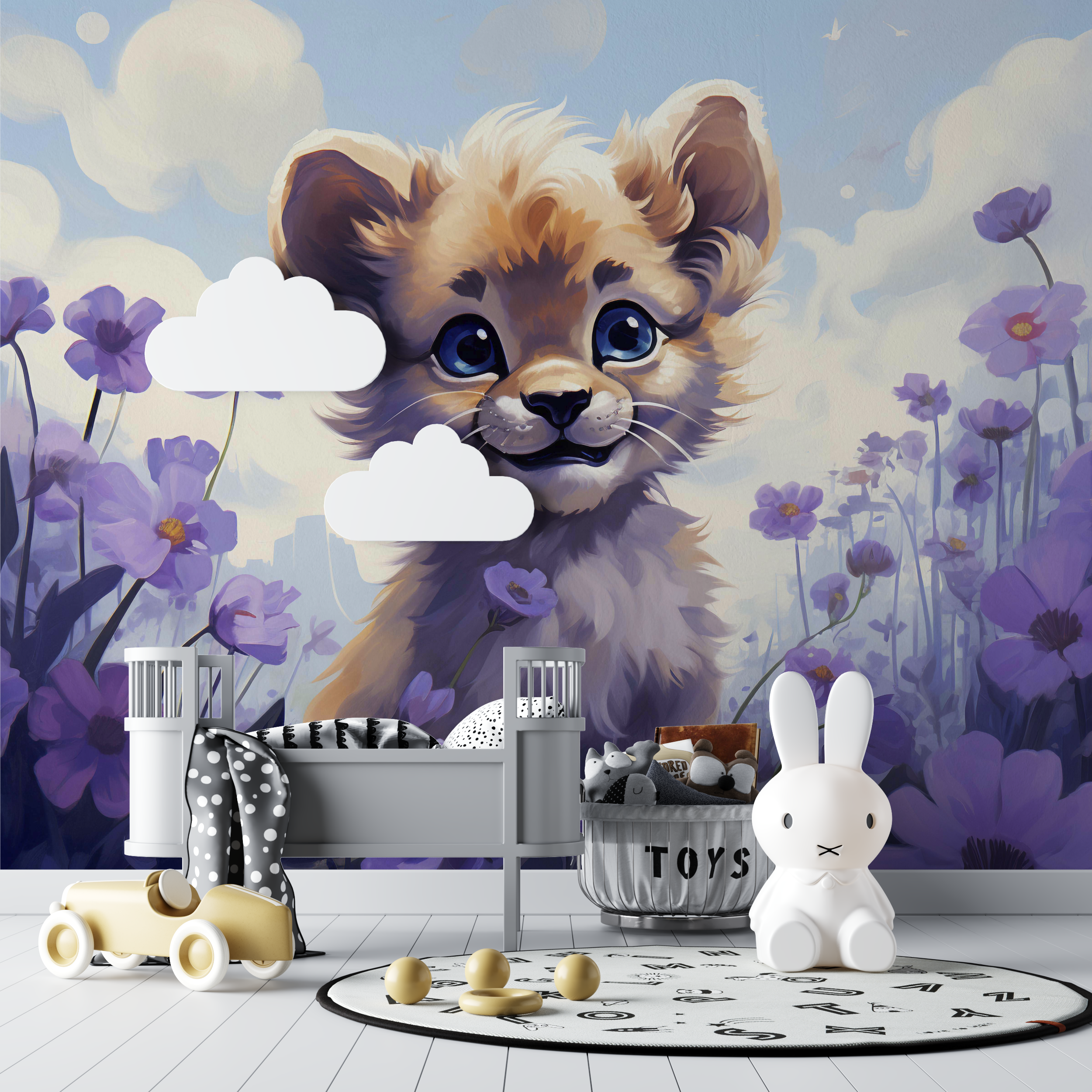 Purple Lion Wallpaper | Murals Wallpaper