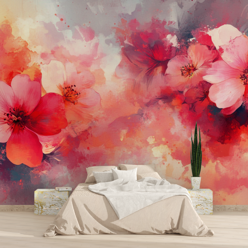 Abstract Colorful Watercolor Flower Wallpaper | Murals Wallpaper