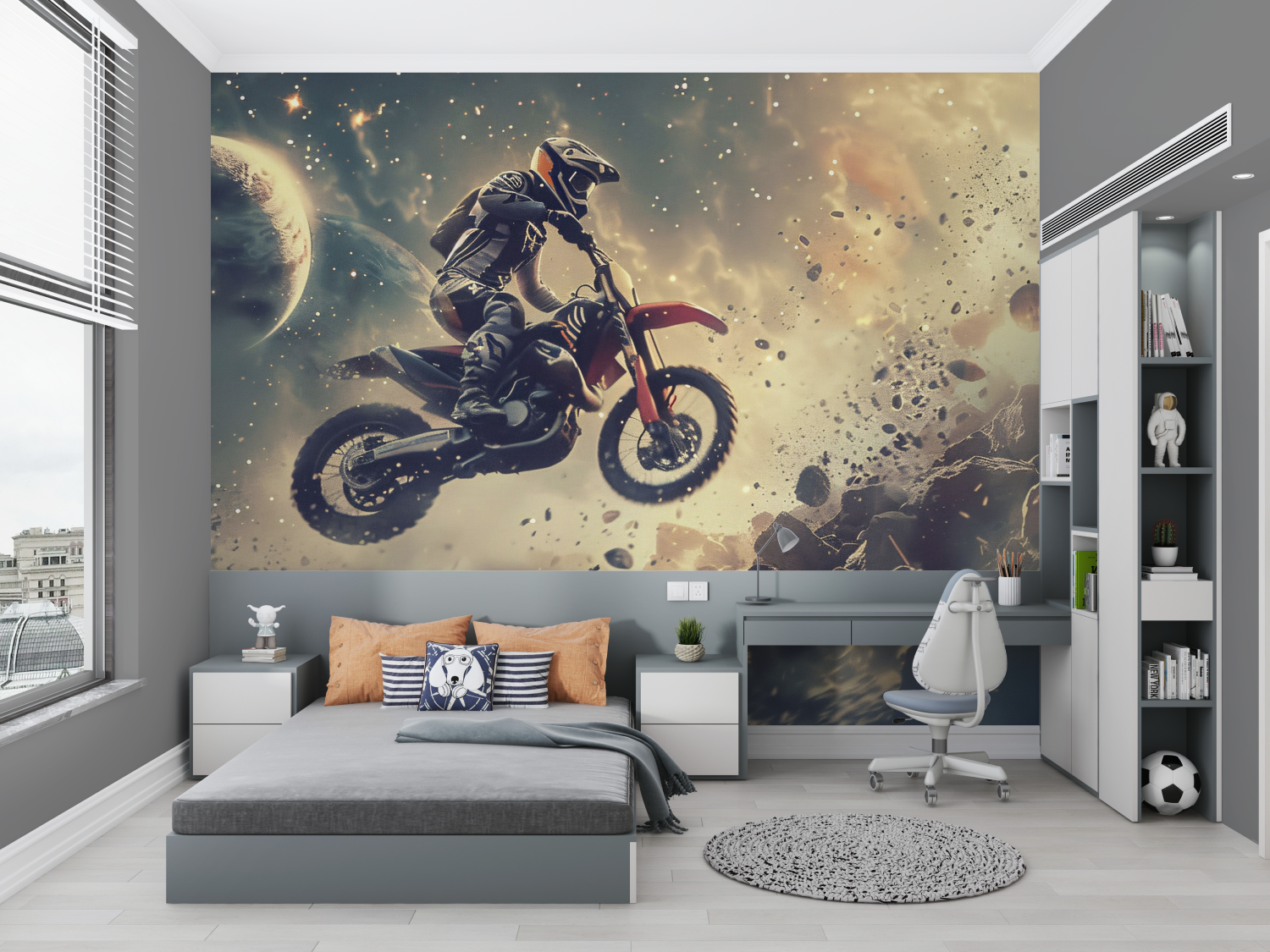 Papier Peint Garçon Course de Moto – kleines Zimmer