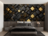 3D Black and Gold Wallpaper | Murals Wallpaper