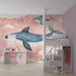 Classic Girl Wallpaper Pink Clouds and Whale | Murals Wallpaper
