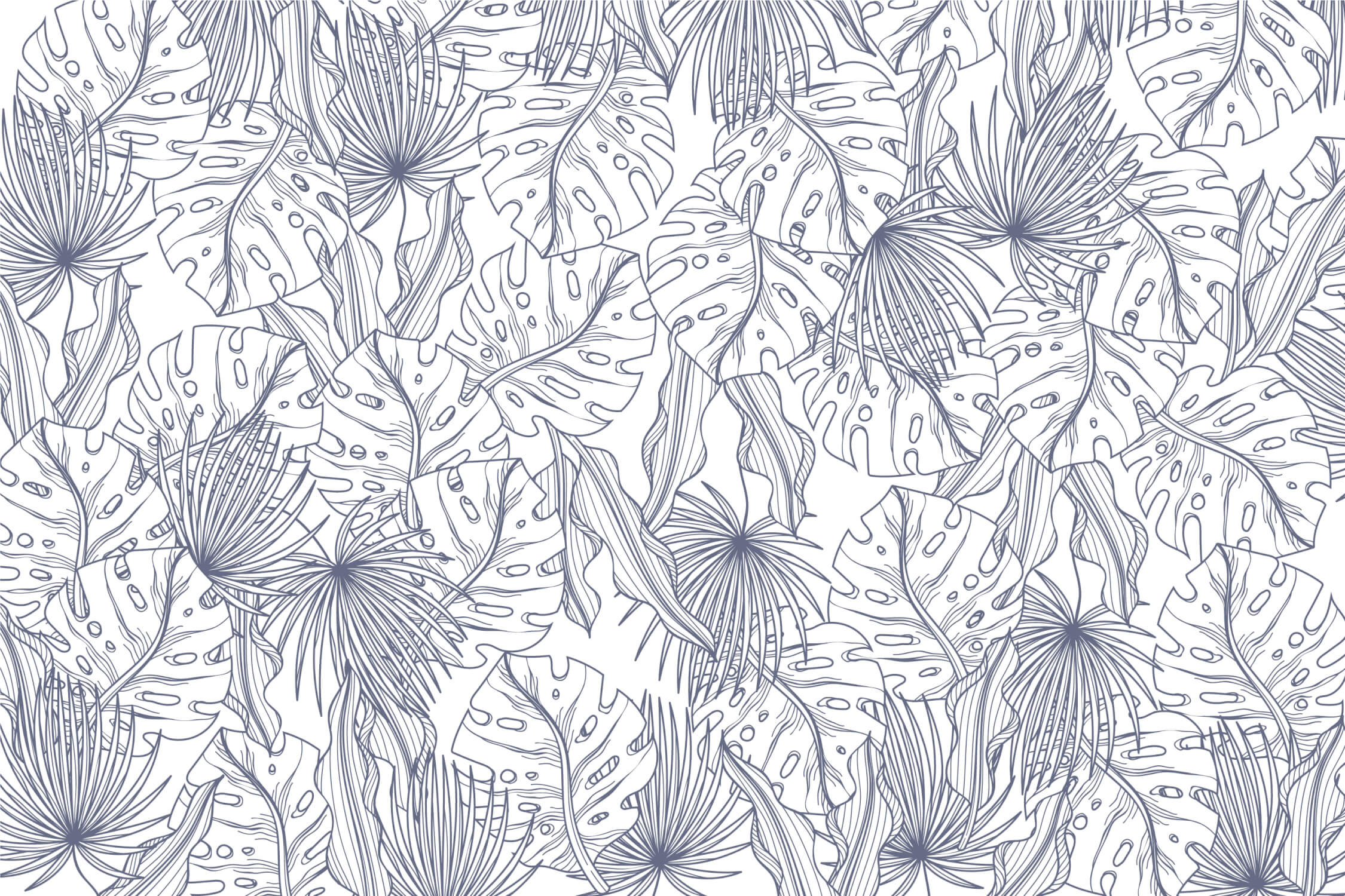 Jungle Atmosphere Toile de Jouy Wallpaper | Murals Wallpaper