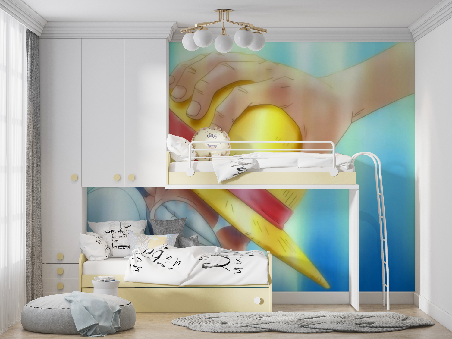 Papier Peint One Piece Tête Luffy - tapisserie ado