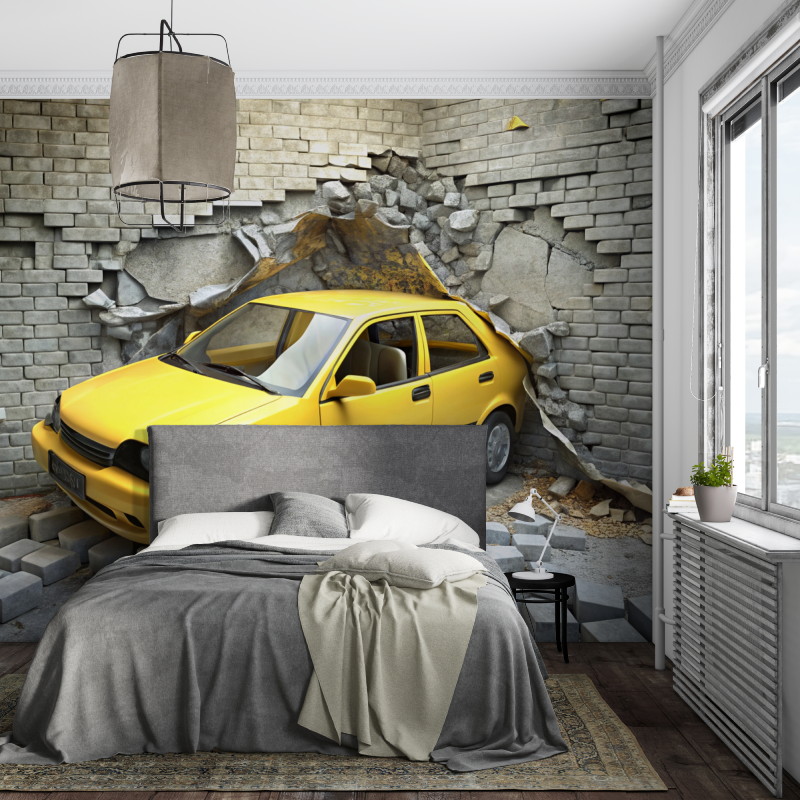 XXL Yellow Car Wallpaper | Murals Wallpaper