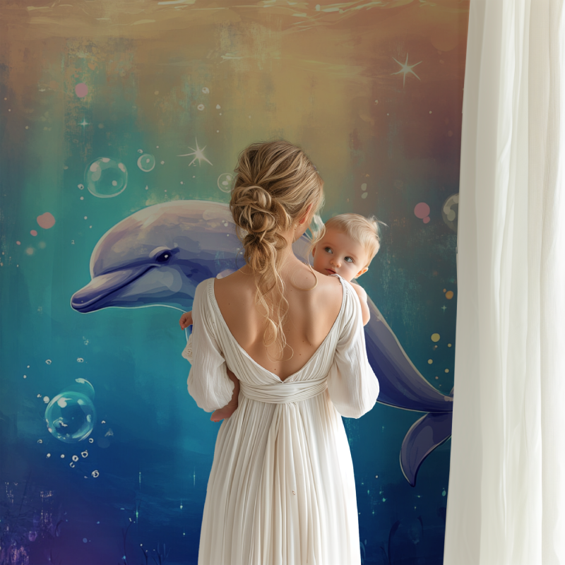 Marine Wallpaper My Friendly Dolphin | Murals Wallpaper