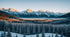 Mural Panoramic Wallpaper Mountain Snow