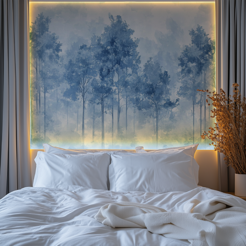 White Blue Tree Wallpaper | Murals Wallpaper