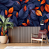 Dark Blue Orange Wallpaper | Murals Wallpaper