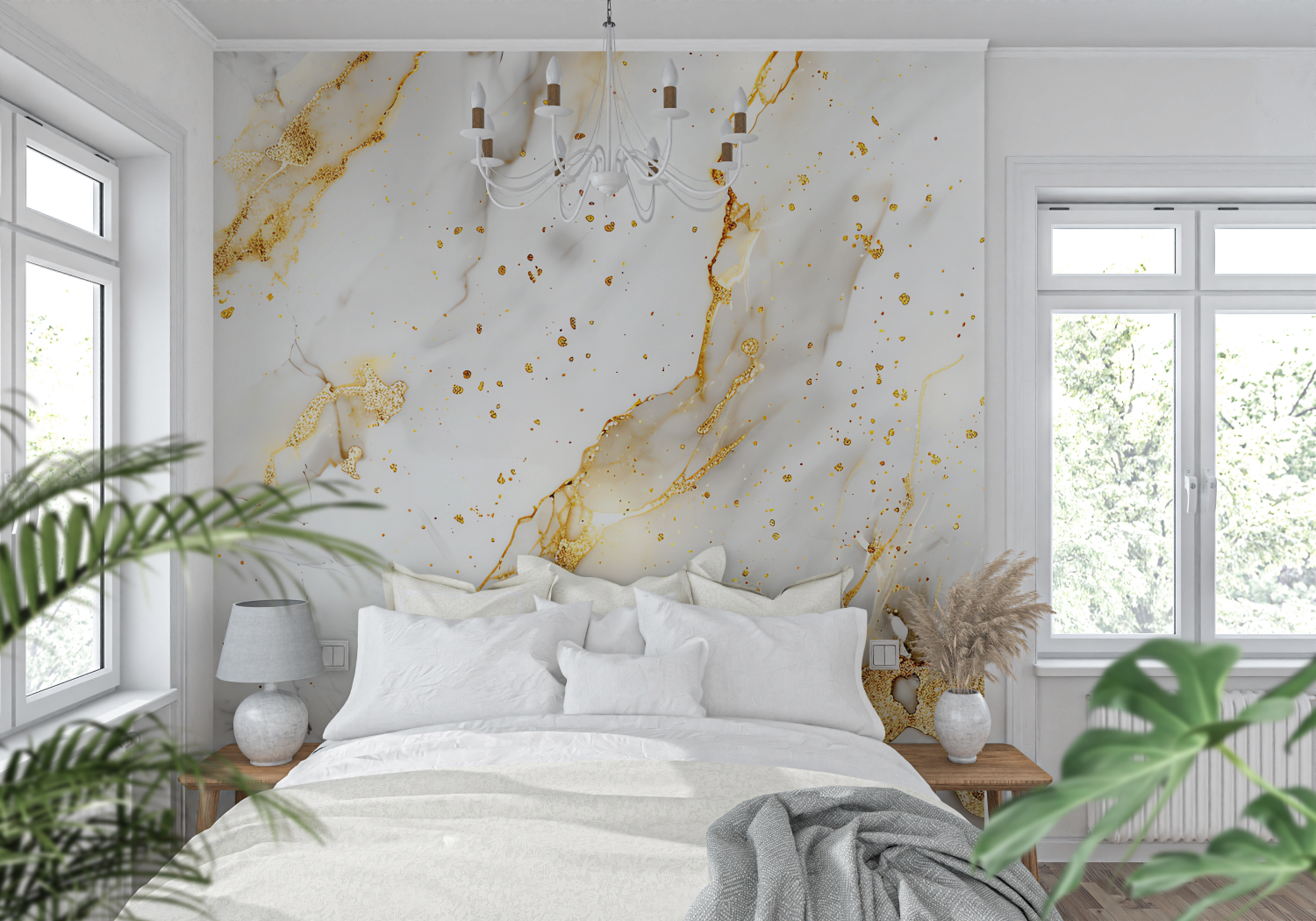 White and Gold Marble Wallpaper | Murals Wallpaper