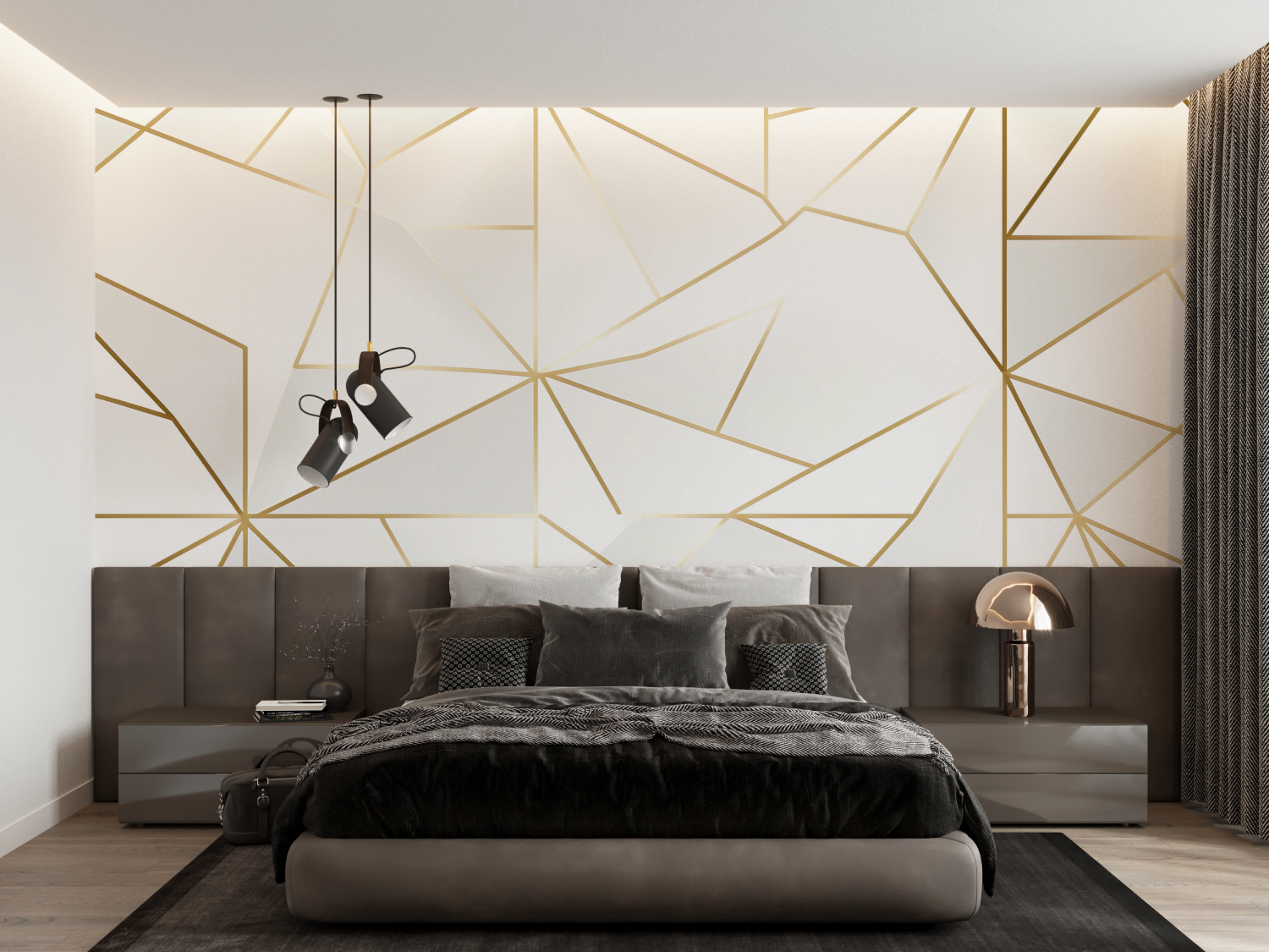 Geometric Gold Wallpaper | Murals Wallpaper