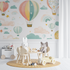 Hot Air Balloon and Rainbow Soft Wallpaper | Murals Wallpaper