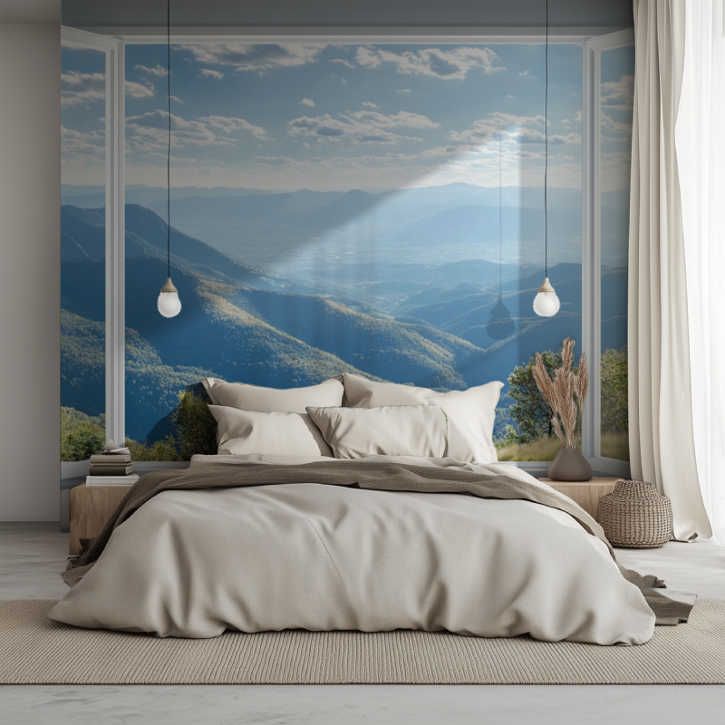 Panoramische Tapete Trompe...l offenes Bett 1234