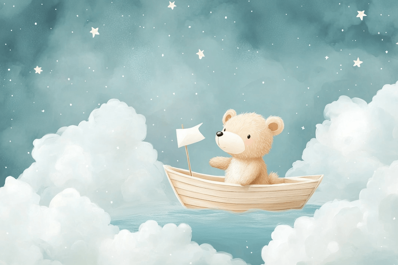 Nautical Bear and Boat Wallpaper | Murals Wallpaper