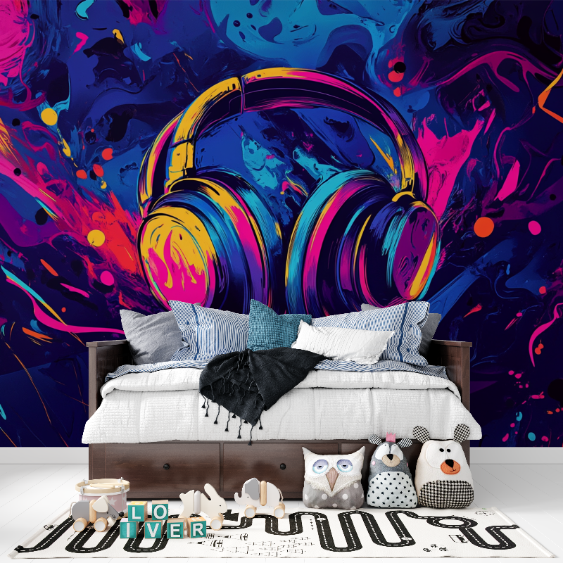 Teen Color Headphones Wallpaper | Murals Wallpaper