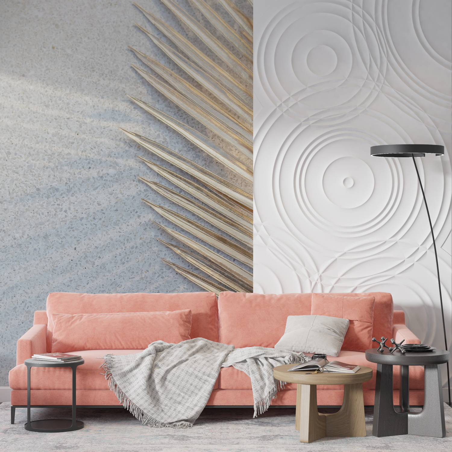 Cocooning Effect Wallpaper for Living Room | Murals Wallpaper