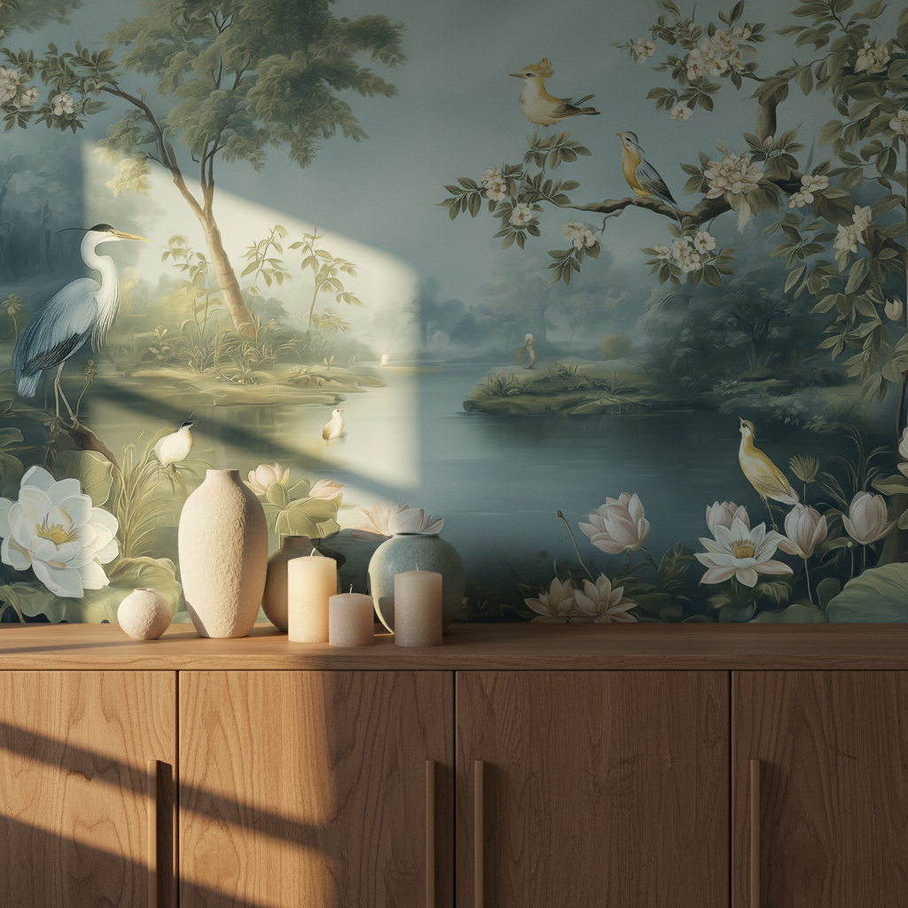 Vintage Watercolor Landscape Mural Wallpaper