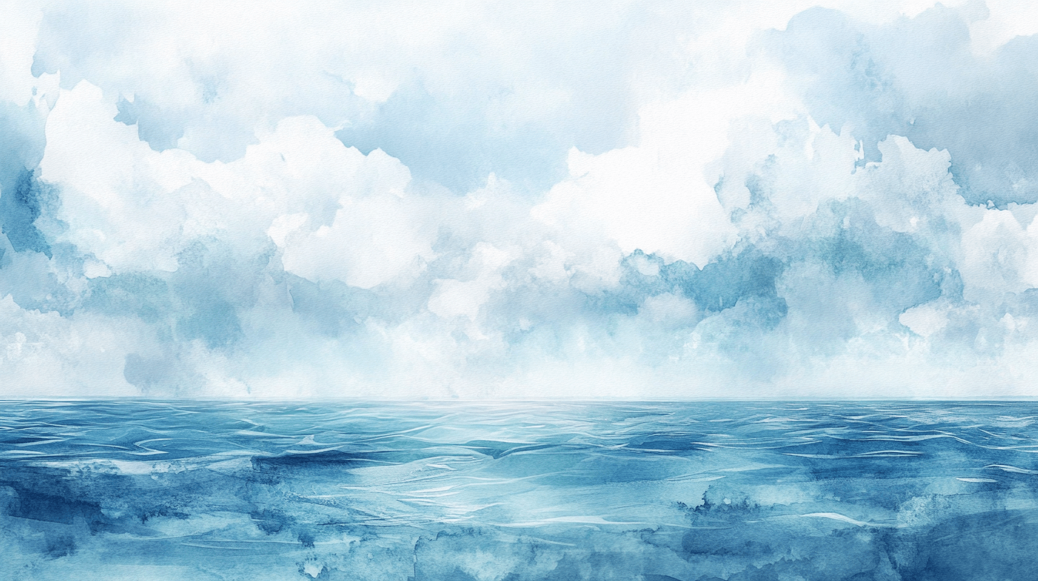 Watercolor Marine Landscape Wallpaper | Murals Wallpaper
