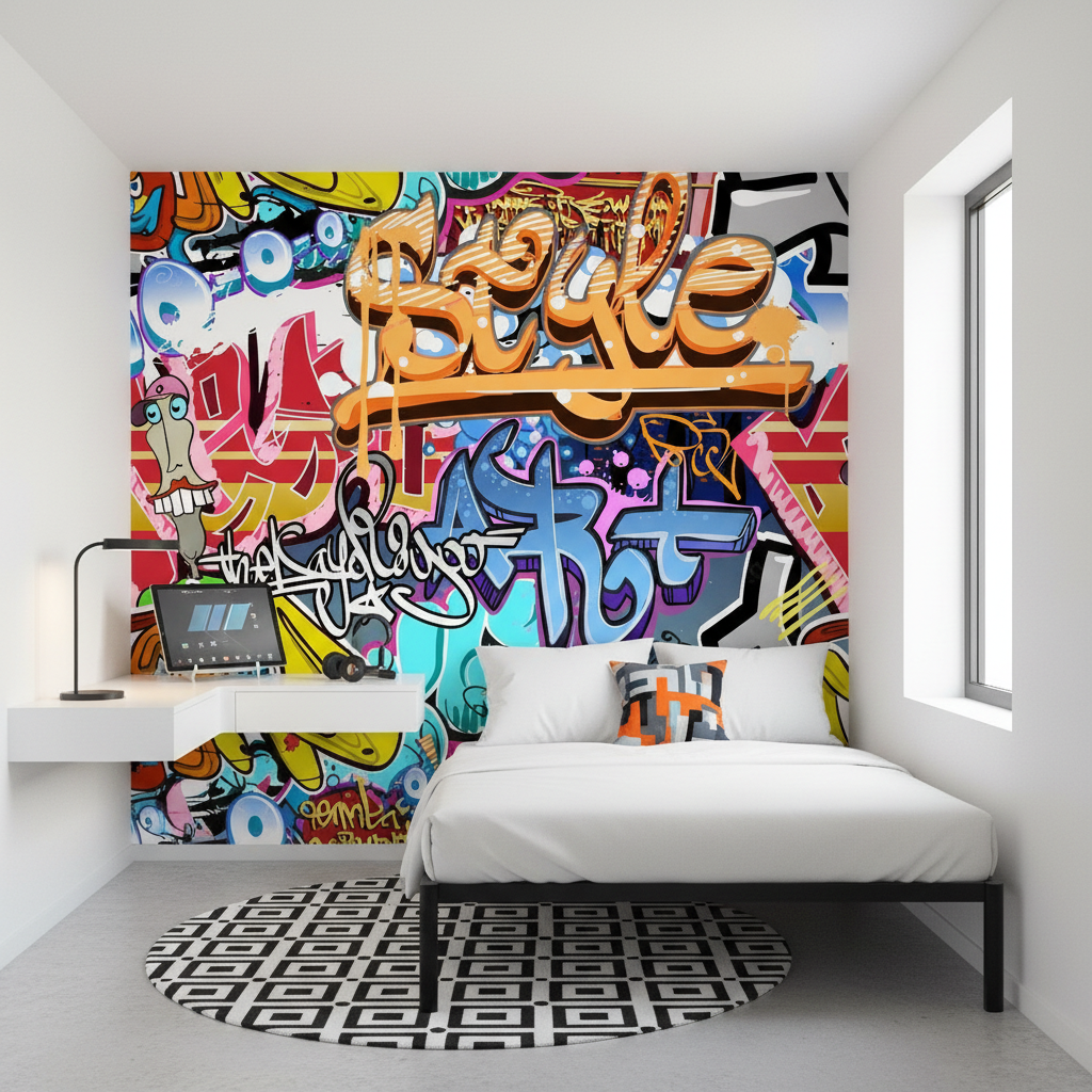 Mural Custom Graffiti Wallpaper