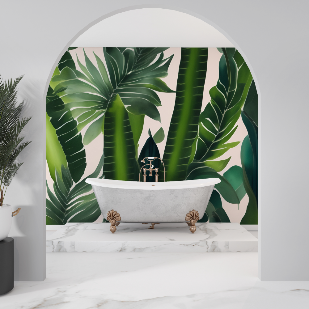 Tropic Green Bathroom Wallpaper | Murals Wallpaper