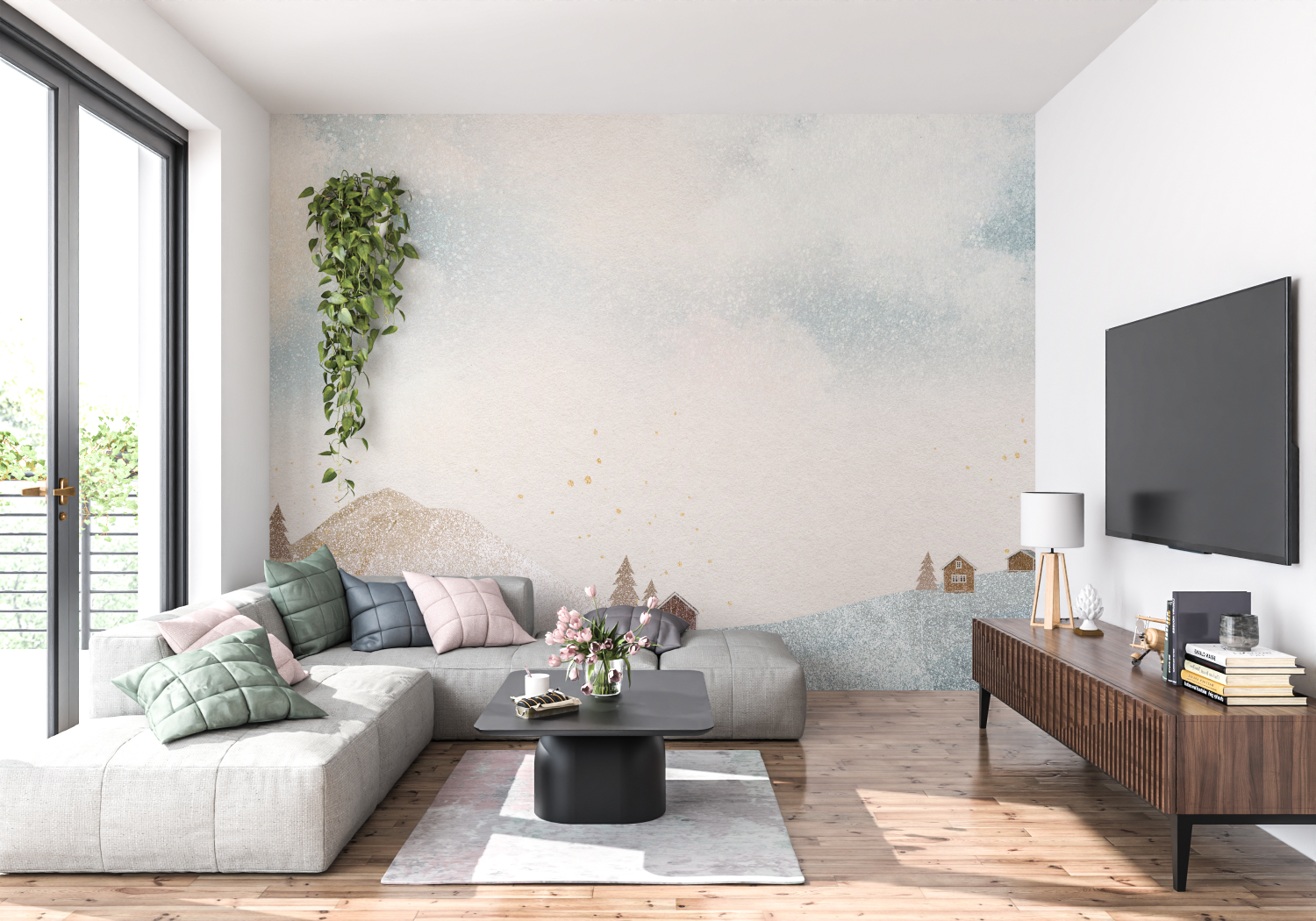 Light Landscape Watercolor Wallpaper | Murals Wallpaper