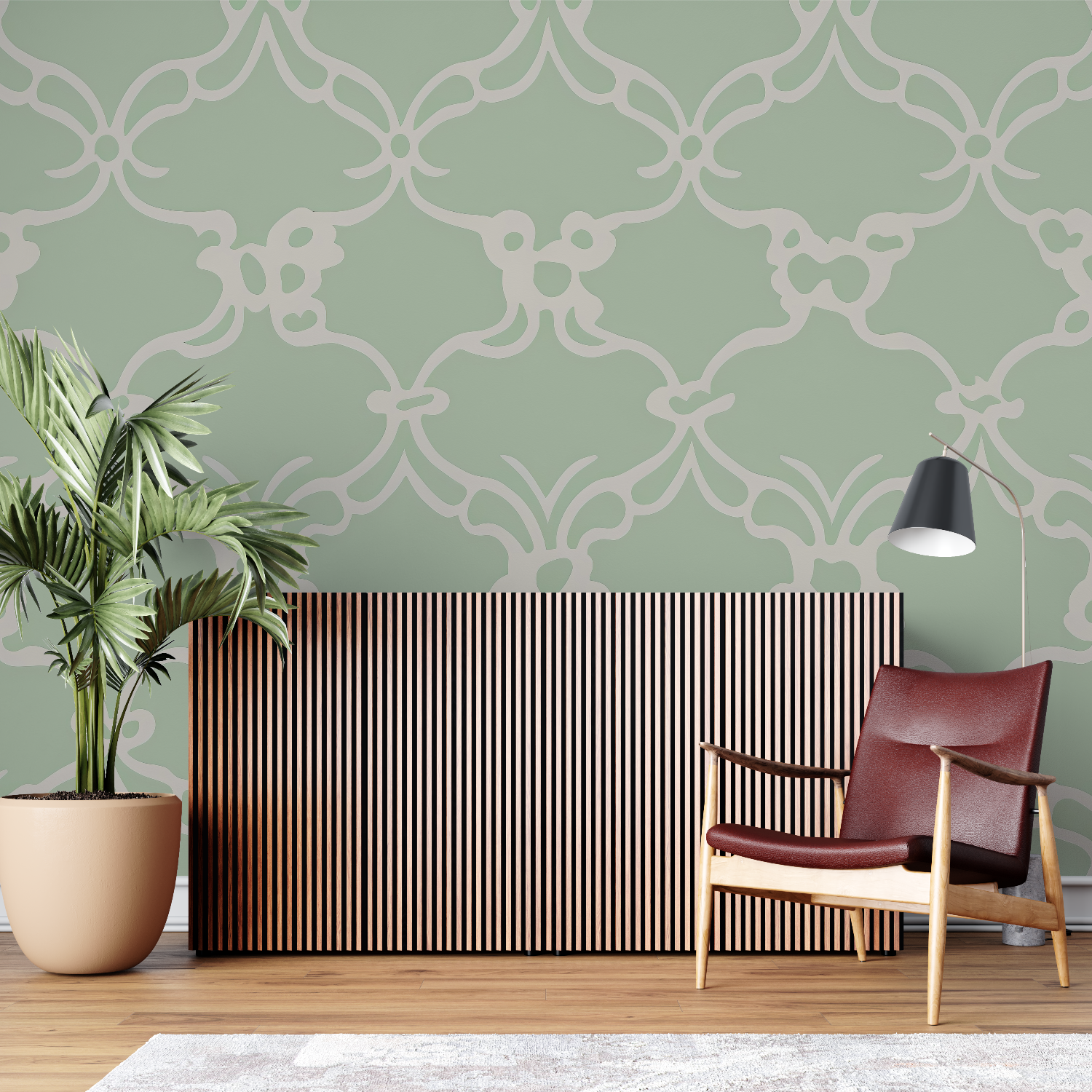 Baroque Green Wallpaper | Murals Wallpaper