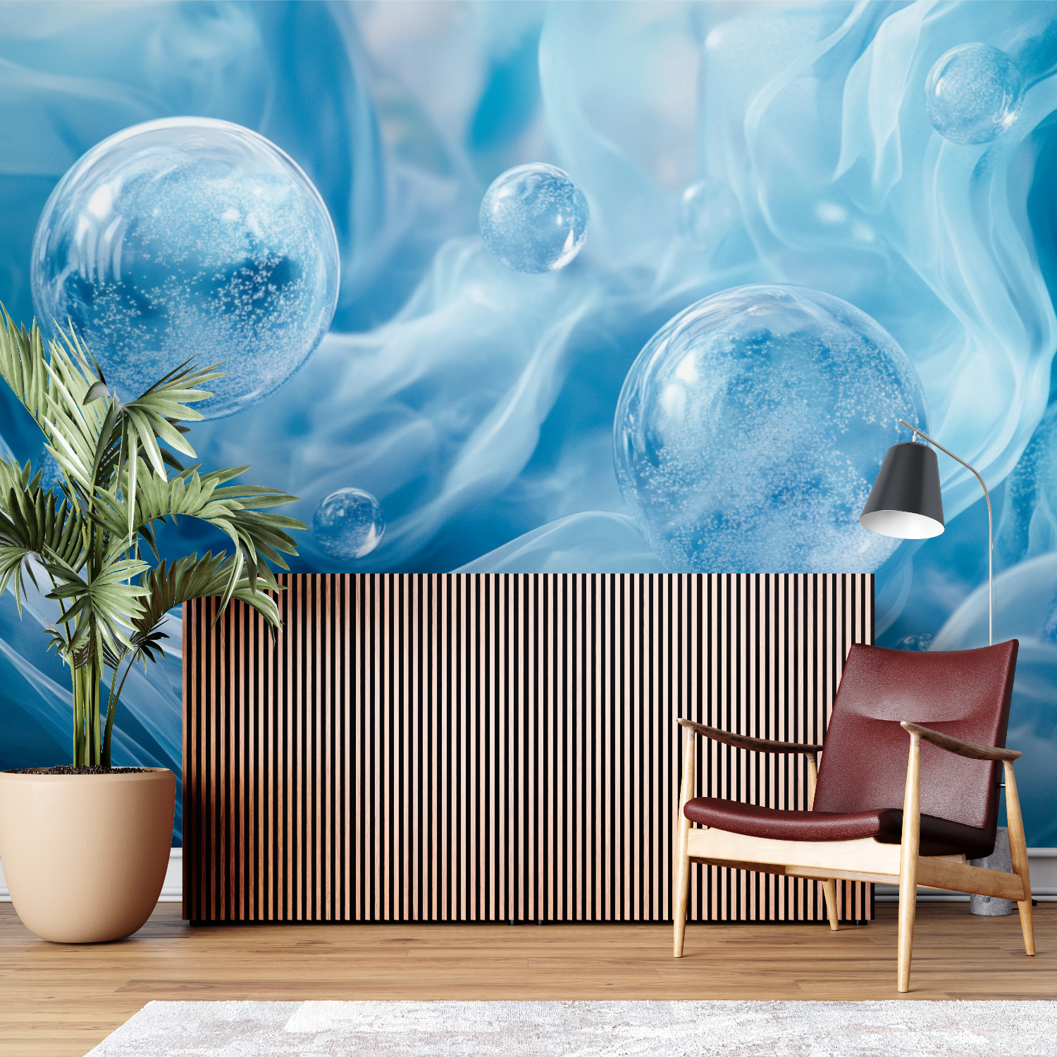 Abstract Fluid Watercolor Art Wallpaper Blue | Murals Wallpaper
