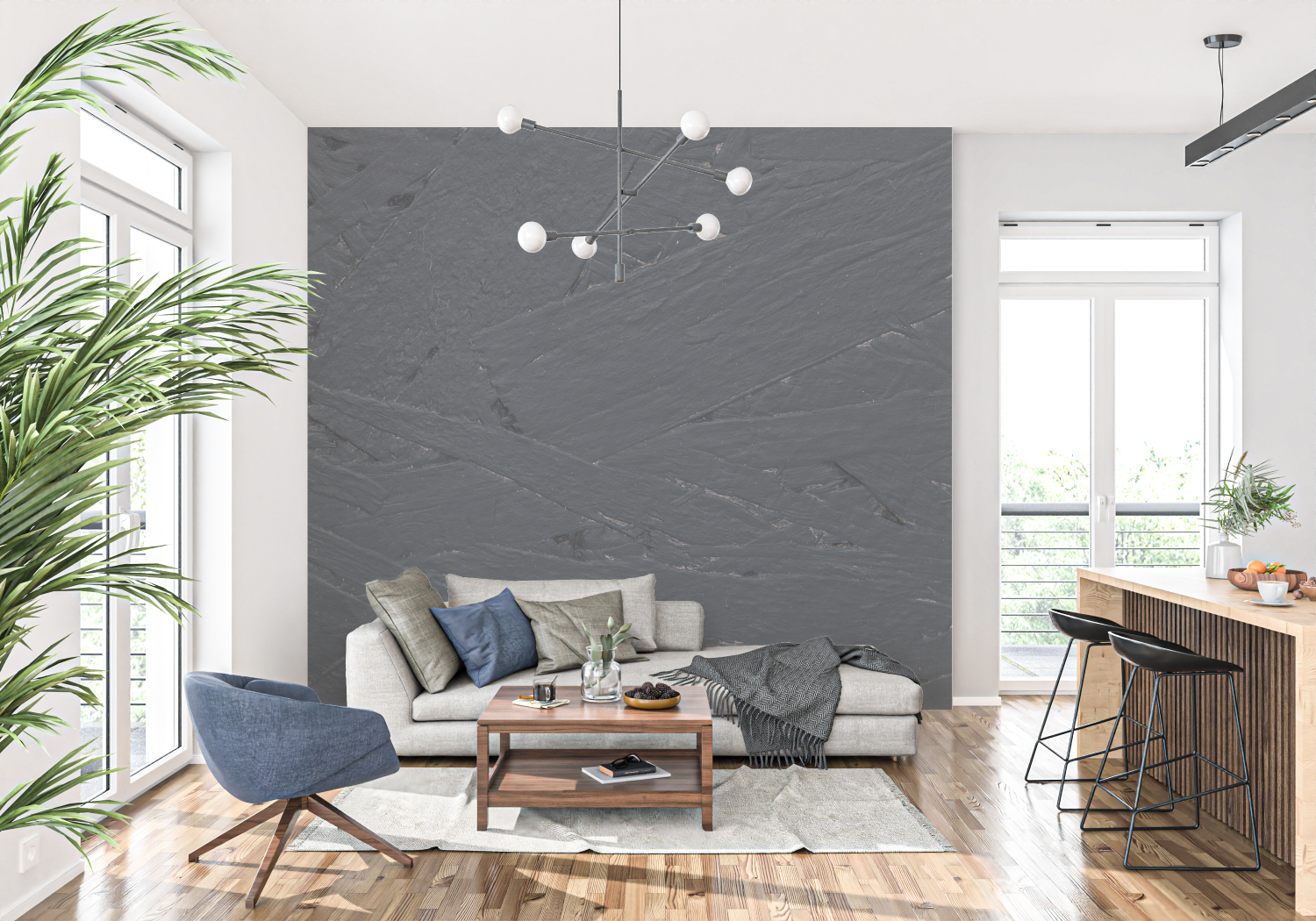 Dark Gray Wallpaper for Bedroom | Murals Wallpaper