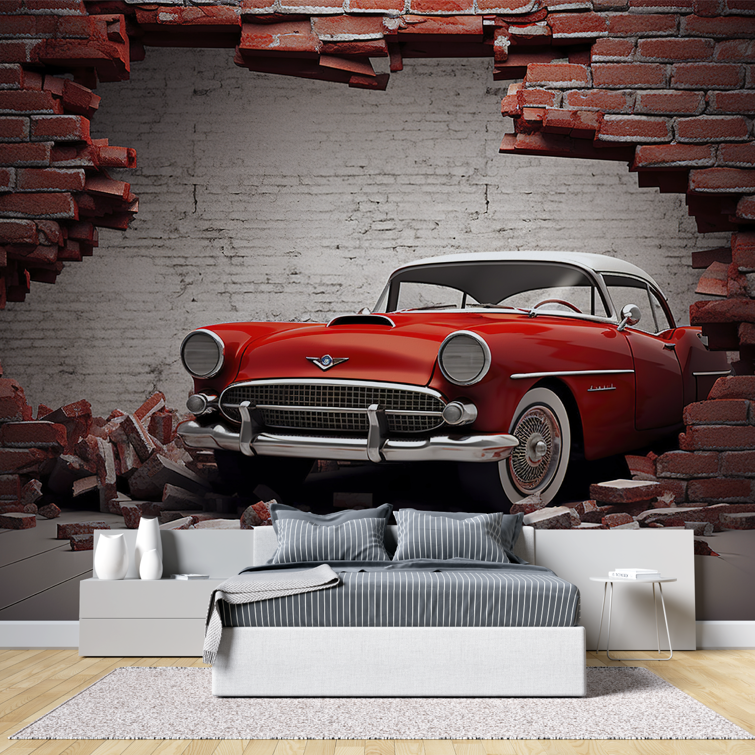 Vintage Car 3D Wallpaper | Murals Wallpaper