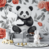Floral Panda Wallpaper | Murals Wallpaper