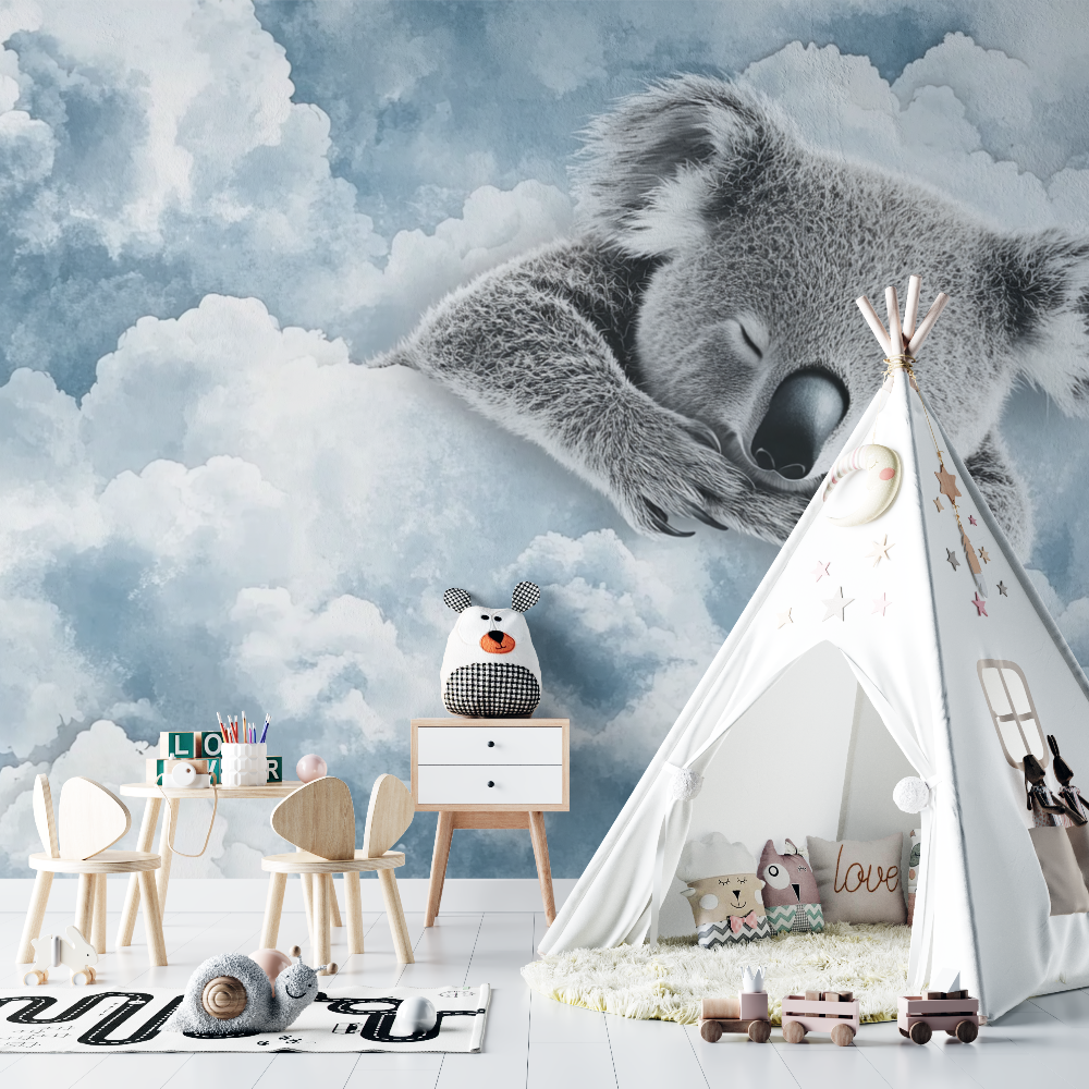 Koala Dreaming in the Mist Wallpaper | Murals Wallpaper