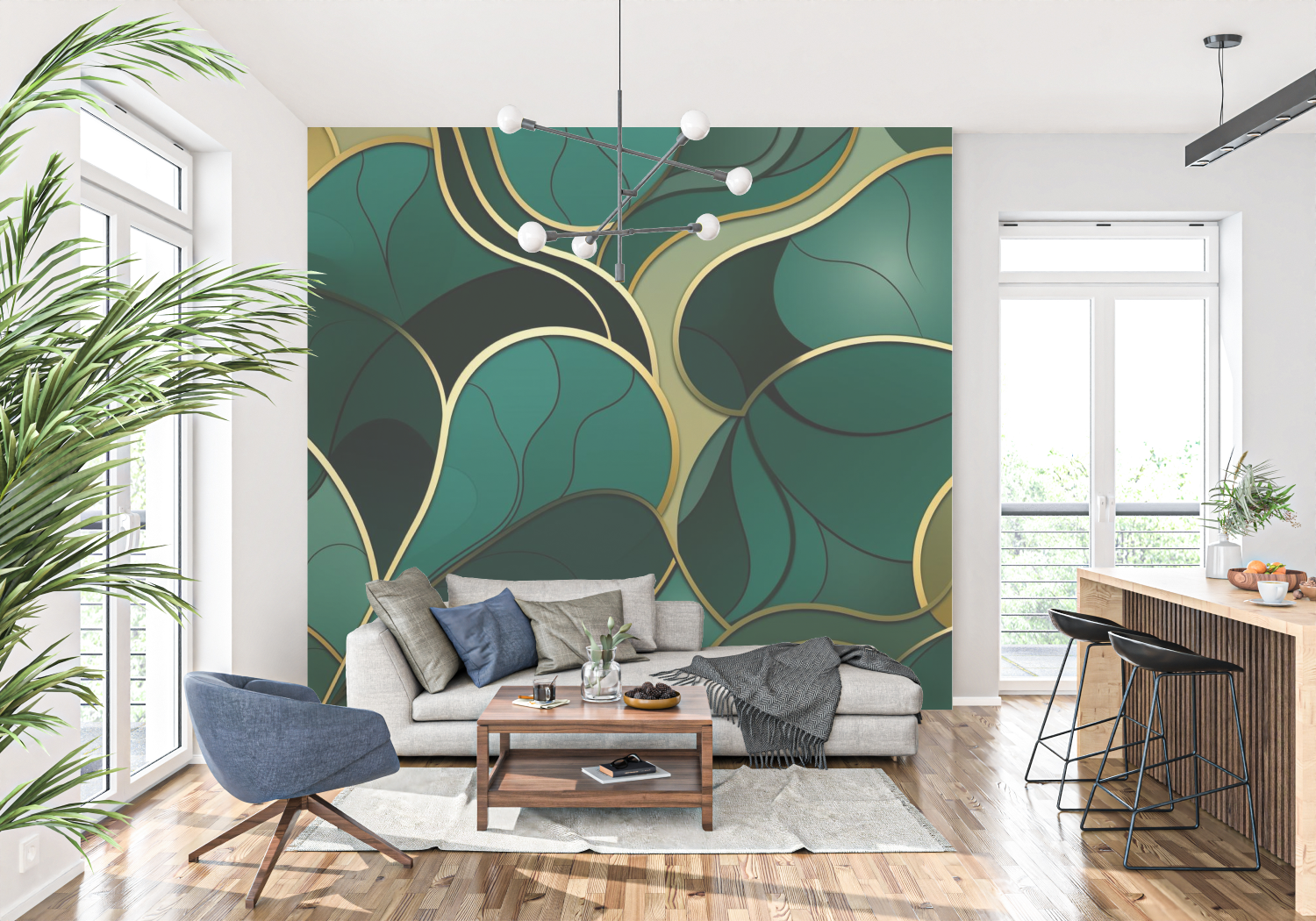 Emerald Green Gold Wallpaper | Murals Wallpaper