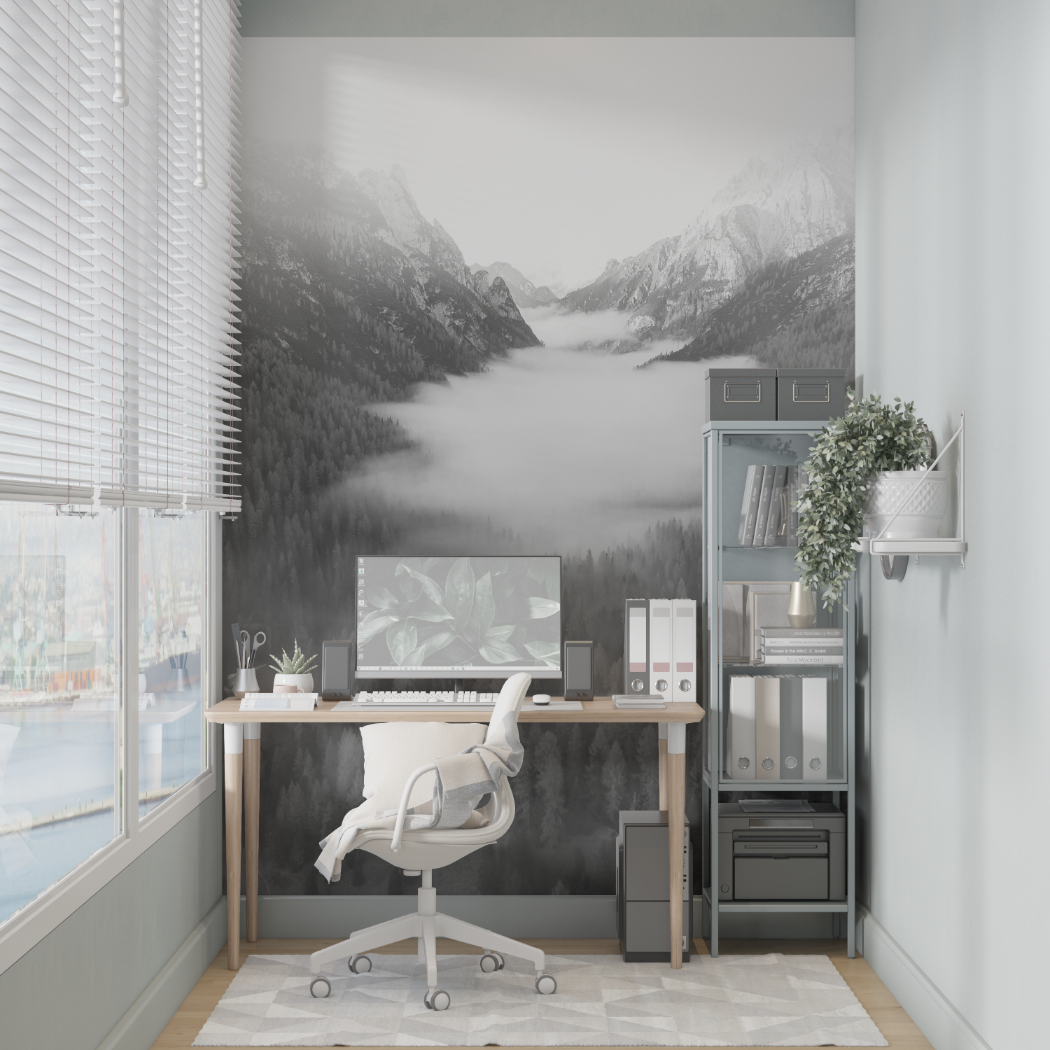 Watercolor Wallpaper Mist and Mountains | Murals Wallpaper