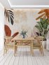 Florals Terracotta Mural Wallpaper