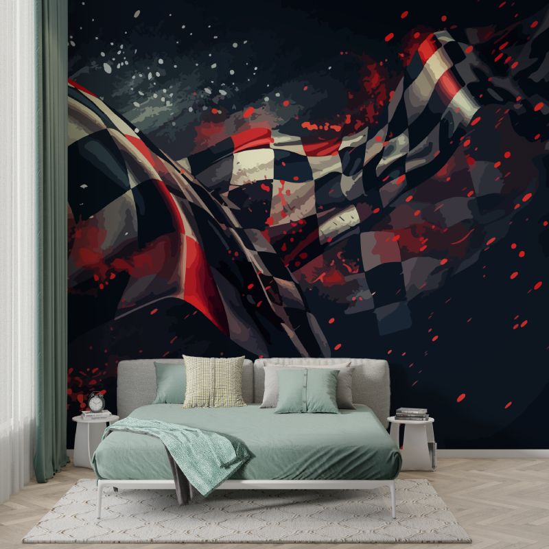 Motorcycle Flag Wallpaper | Murals Wallpaper