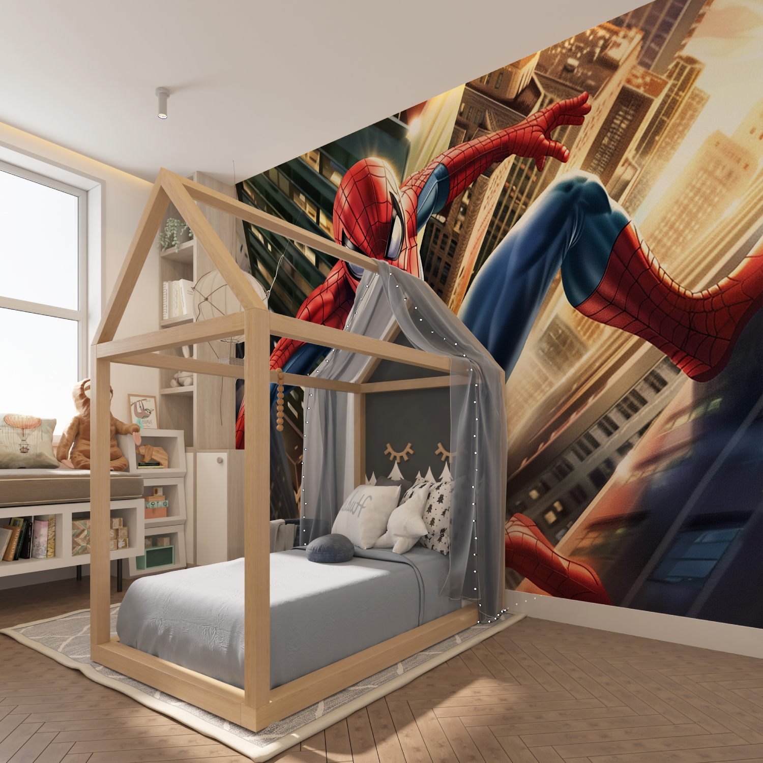 Vintage Spiderman Climbing Wallpaper | Murals Wallpaper