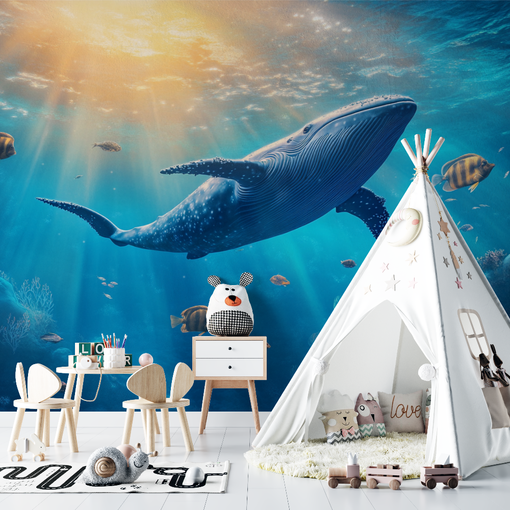 Whale and Ocean Themed Wallpaper | Murals Wallpaper